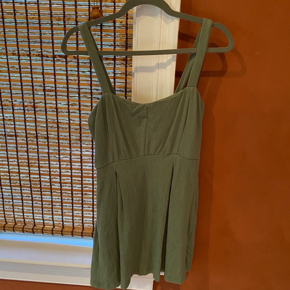 Sage green mini dress from Others Follow.